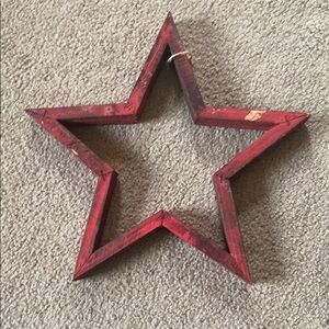 Red Wooden Star Wall Decor